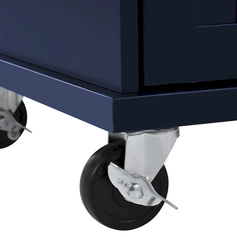 Chariot d'îlot de cuisine avec emplacement micro-ondes, 2 tiroirs, étagère à épices et roulettes verrouillables