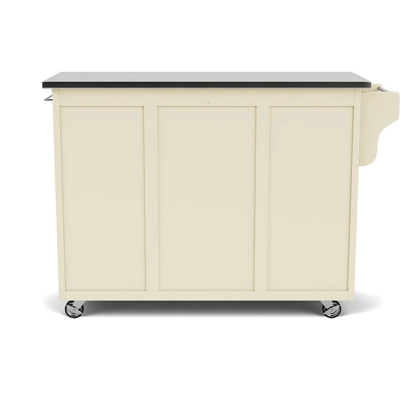 Chariot de cuisine blanc avec plateau en acier inoxydable