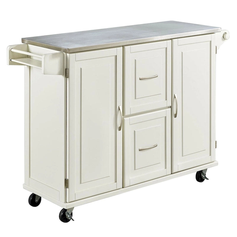 Dessertes de cuisine avec dessus en acier inoxydable et armoire de rangement – 53,5" larg. x 18" prof. x 36" haut.