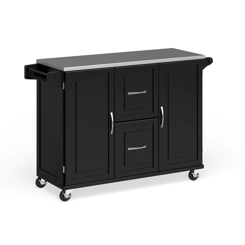 Dessertes de cuisine avec dessus en acier inoxydable et armoire de rangement – 53,5" larg. x 18" prof. x 36" haut.