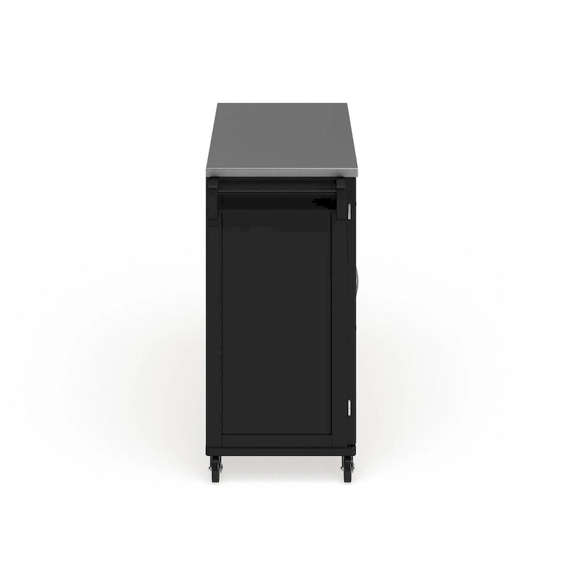Dessertes de cuisine avec dessus en acier inoxydable et armoire de rangement – 53,5" larg. x 18" prof. x 36" haut.