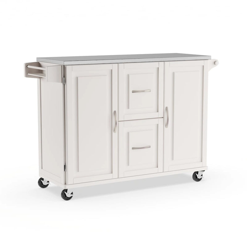 Dessertes de cuisine avec dessus en acier inoxydable et armoire de rangement – 53,5" larg. x 18" prof. x 36" haut.