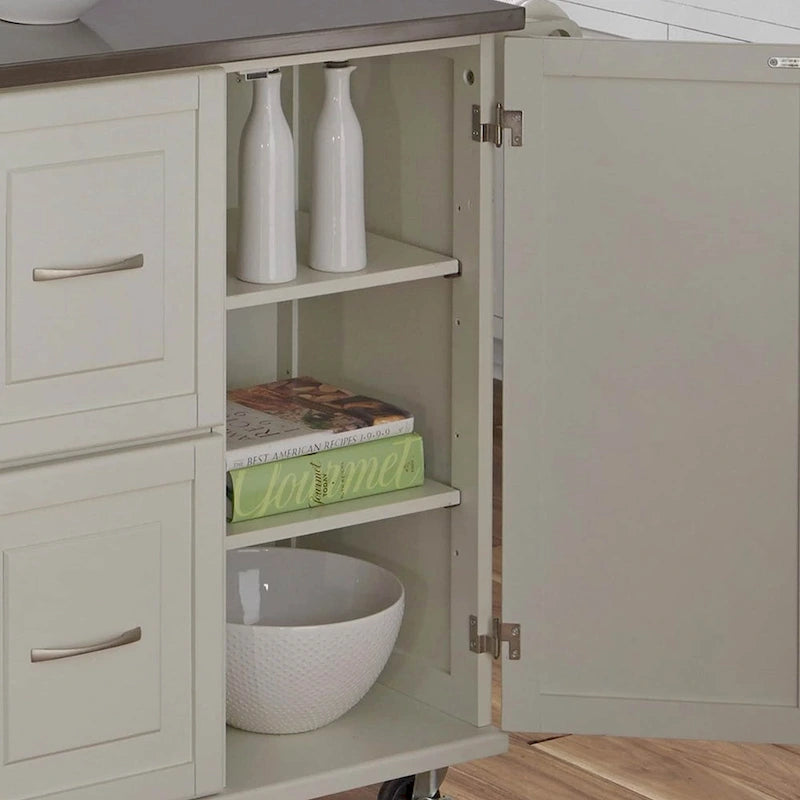 Dessertes de cuisine avec dessus en acier inoxydable et armoire de rangement – 53,5" larg. x 18" prof. x 36" haut.