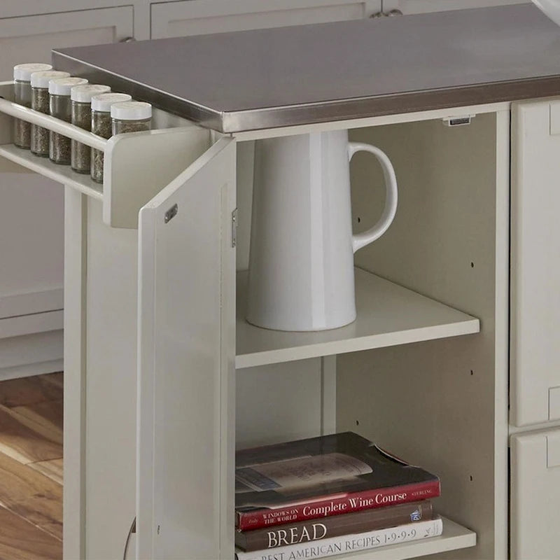 Dessertes de cuisine avec dessus en acier inoxydable et armoire de rangement – 53,5" larg. x 18" prof. x 36" haut.