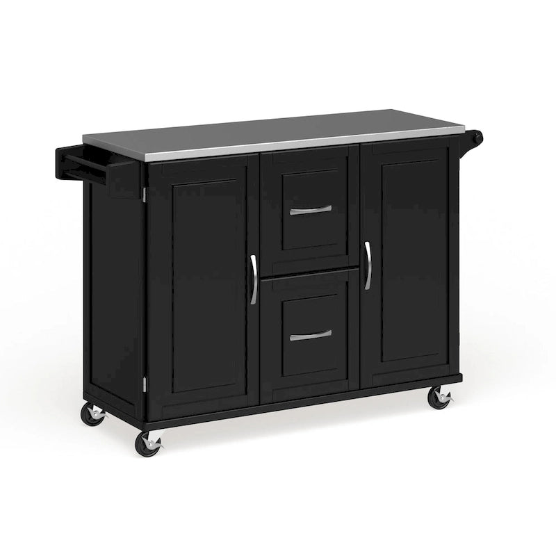 Dessertes de cuisine avec dessus en acier inoxydable et armoire de rangement – 53,5" larg. x 18" prof. x 36" haut.