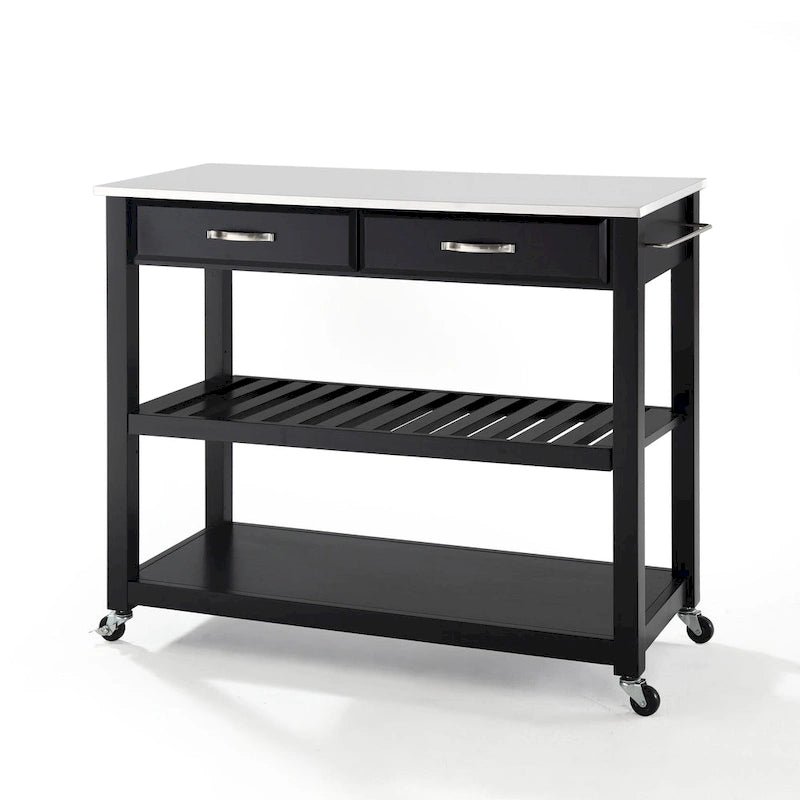 Desserte de cuisine en granit avec rangement – 109 cm (L) x 43 cm (P) x 89 cm (H)