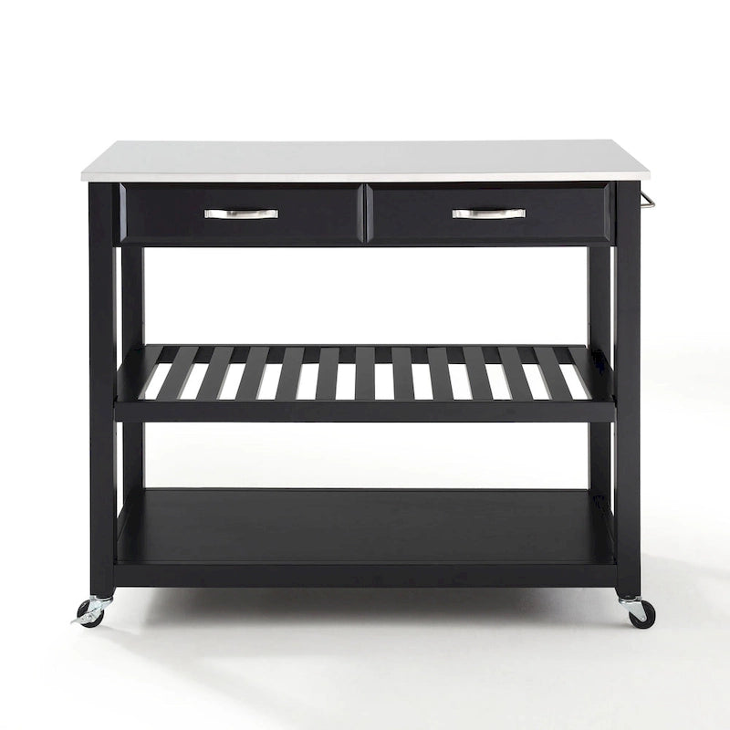 Desserte de cuisine en granit avec rangement – 109 cm (L) x 43 cm (P) x 89 cm (H)