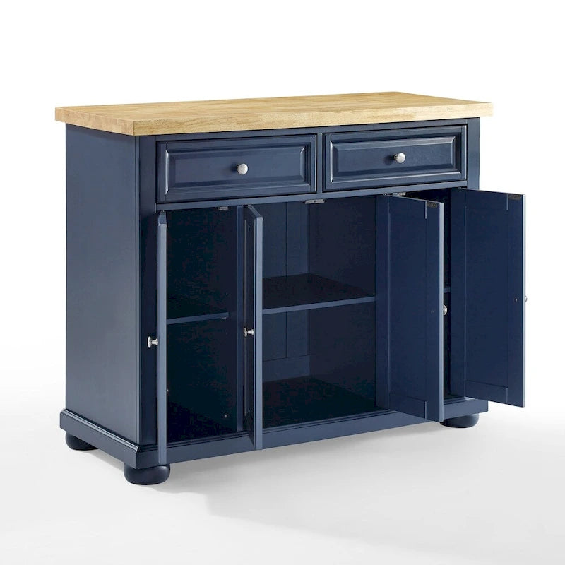 Îlot de cuisine en bois avec rangement – 45,7 cm P x 106,7 cm L x 91,4 cm H