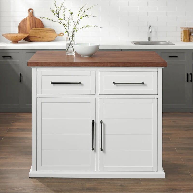 Îlot de cuisine en bois de style ferme – 42 po L x 27 po P x 36 po H