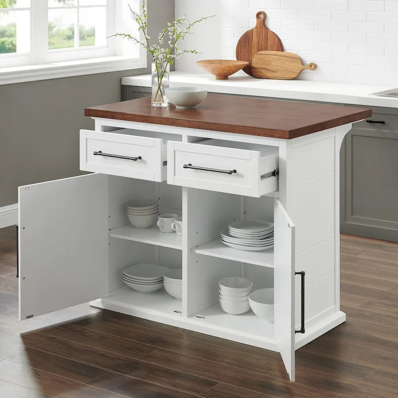 Îlot de cuisine en bois de style ferme – 42 po L x 27 po P x 36 po H