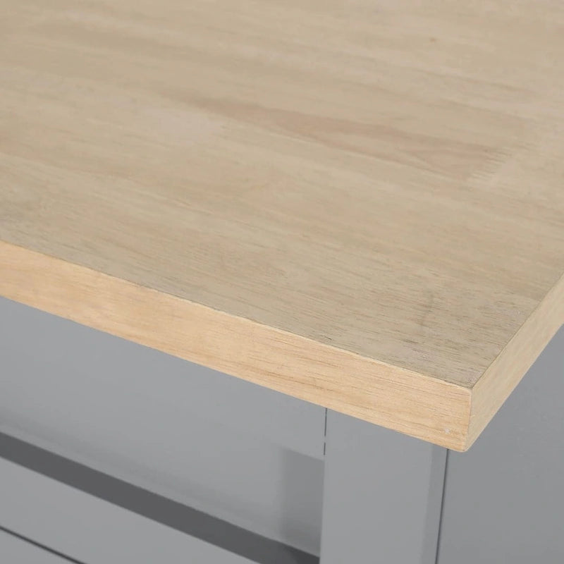 Desserte de cuisine contemporaine en bois avec tiroir, placard et roulettes blocables