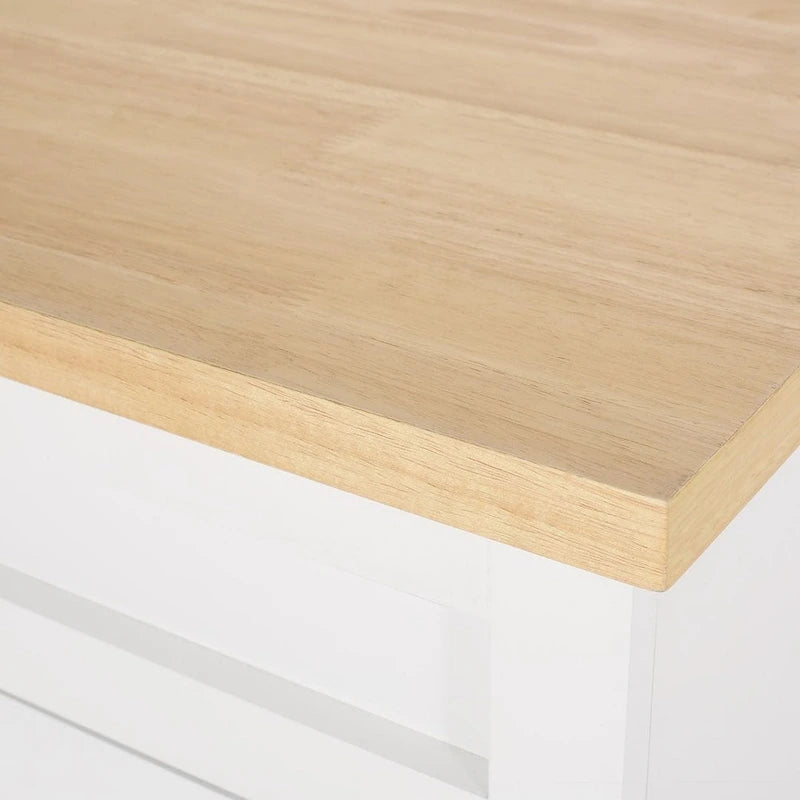 Desserte de cuisine contemporaine en bois avec tiroir, placard et roulettes blocables